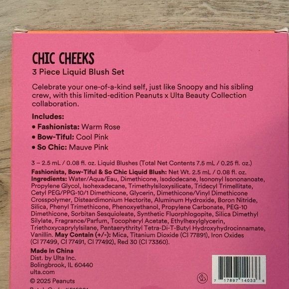 Ulta Beauty Peanuts Chic Cheeks Liquid Blush Set - Picture 2 of 2